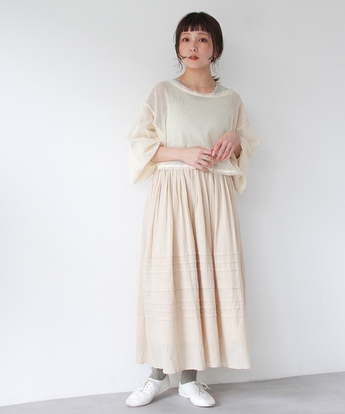 Crisp（クリスプ）の「メッシュショートカーディガン（カーディガン/ボレロ・レディース・ナチュラル/ピンク・FREE）」の12枚目の写真