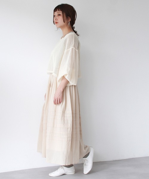 Crisp（クリスプ）の「メッシュショートカーディガン（カーディガン/ボレロ・レディース・ナチュラル/ピンク・FREE）」の13枚目の写真