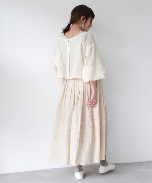 Crisp（クリスプ）の「メッシュショートカーディガン（カーディガン/ボレロ・レディース・ナチュラル/ピンク・FREE）」の14枚目の写真