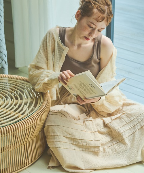 Crisp（クリスプ）の「メッシュショートカーディガン（カーディガン/ボレロ・レディース・ナチュラル/ピンク・FREE）」の3枚目の写真