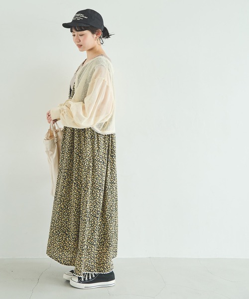 Crisp（クリスプ）の「メッシュショートカーディガン（カーディガン/ボレロ・レディース・ナチュラル/ピンク・FREE）」の6枚目の写真