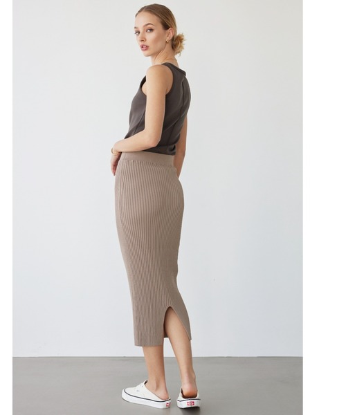 ALEXIA STAM(アリシアスタン)の「Rib Knit Pencil Skirt / リブタイトロングスカート(スカート・レディース・ピンク/モカ/ブルー・S/M)」の16枚目の写真