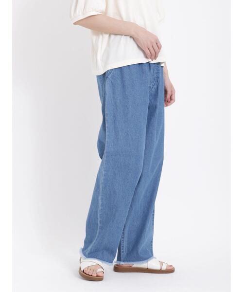 Samansa Mos2(サマンサ モスモス)の「デニムイージーテーパードパンツ(デニムパンツ・レディース・ブルー/サックスブルー・F)」の6枚目の写真