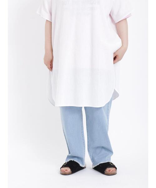 Samansa Mos2(サマンサ モスモス)の「デニムイージーテーパードパンツ(デニムパンツ・レディース・ブルー/サックスブルー・F)」の16枚目の写真