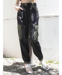 EVRIS | サテンパッチワークパンツ【セットアップ着用可能】(その他パンツ)