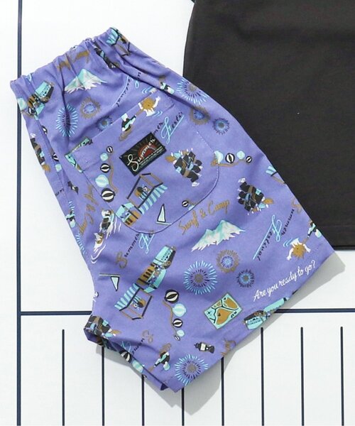 BREEZE（ブリーズ）の「サマーバケーションパンツ_4分丈（その他パンツ・キッズ・キナリ/チャコール/ミント/レインボー/パープル/ブラウン/レッド/ピンク/イエロー/ブルー・80/90/100/110/120/130/140）」の6枚目の写真