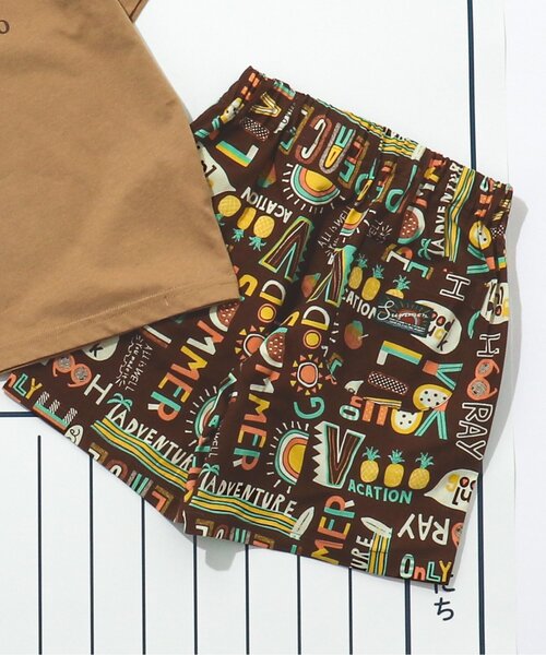 BREEZE（ブリーズ）の「サマーバケーションパンツ_4分丈（その他パンツ・キッズ・キナリ/チャコール/ミント/レインボー/パープル/ブラウン/レッド/ピンク/イエロー/ブルー・80/90/100/110/120/130/140）」の4枚目の写真