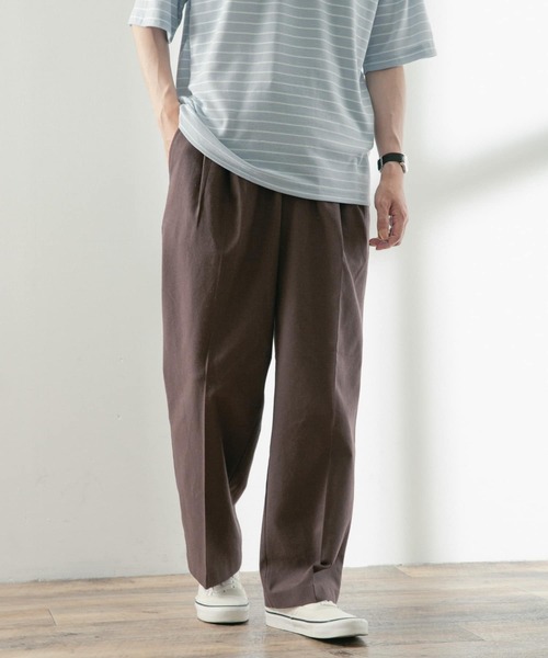 ITEMS URBANRESEARCH(アイテムズ アーバンリサーチ)の「吸水速乾×接触冷感リネン混パンツ(その他パンツ・メンズ・ブラウン/ベージュ/ブラック・MEDIUM/LARGE)」の14枚目の写真