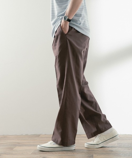 ITEMS URBANRESEARCH(アイテムズ アーバンリサーチ)の「吸水速乾×接触冷感リネン混パンツ(その他パンツ・メンズ・ブラウン/ベージュ/ブラック・MEDIUM/LARGE)」の10枚目の写真