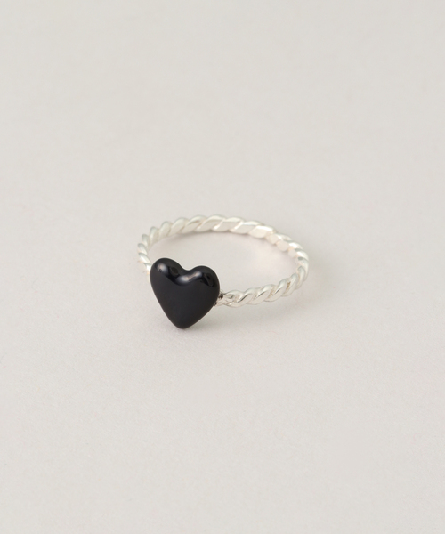 EDIT. FOR LULU（エディットフォールル）の「【momocreatura/モモクリアチュラ】Enamel Heart Ring（リング・レディース・ブラック・11）」の8枚目の写真