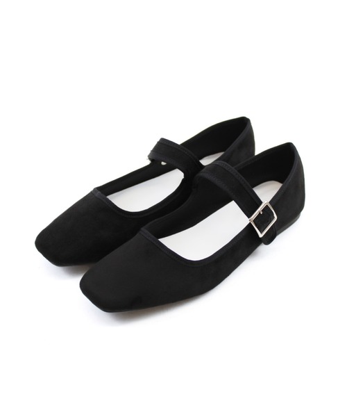 美品■SAYA■バレエシューズ✨ダブルストラップ フラットシューズ スクエアトゥ ダブルストラップフラットバレエシューズ