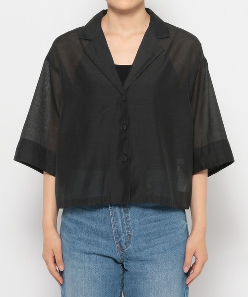 LOWRYS FARM（ローリーズファーム）の「シアーショートシャツＳＳ＊　963475（シャツ/ブラウス・レディース・パープル/ブラック/アイボリー・FREE）」の12枚目の写真