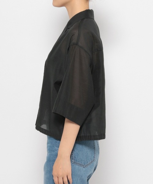 LOWRYS FARM（ローリーズファーム）の「シアーショートシャツＳＳ＊　963475（シャツ/ブラウス・レディース・パープル/ブラック/アイボリー・FREE）」の13枚目の写真