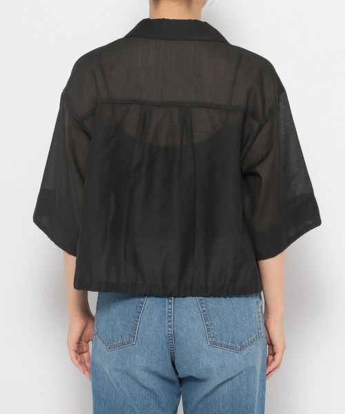 LOWRYS FARM（ローリーズファーム）の「シアーショートシャツＳＳ＊　963475（シャツ/ブラウス・レディース・パープル/ブラック/アイボリー・FREE）」の14枚目の写真