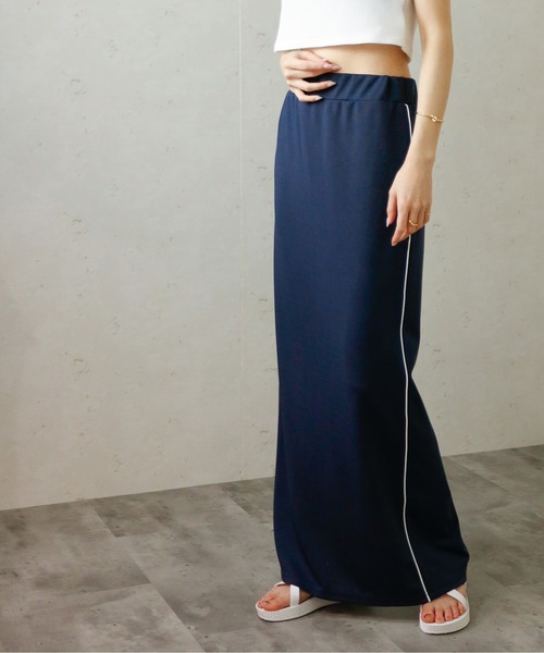 Per sist ence(パーシエンス)の「Per sist ence/パーシエンス ジャージーストレートスカート(スカート・レディース・ネイビー/グレー/ブラック/チャコールグレー/ブルー・FREE)」の4枚目の写真