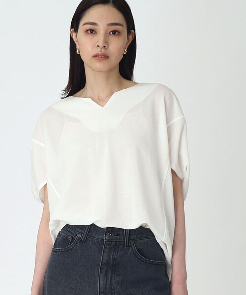 THE SHOP TK (ザ ショップ ティーケー )の「◆【腕周りカバー】バルーンシルエットプルオーバー(Tシャツ/カットソー・レディース・ブラック/ダークオリーブ/ホワイト系・99)」の2枚目の写真