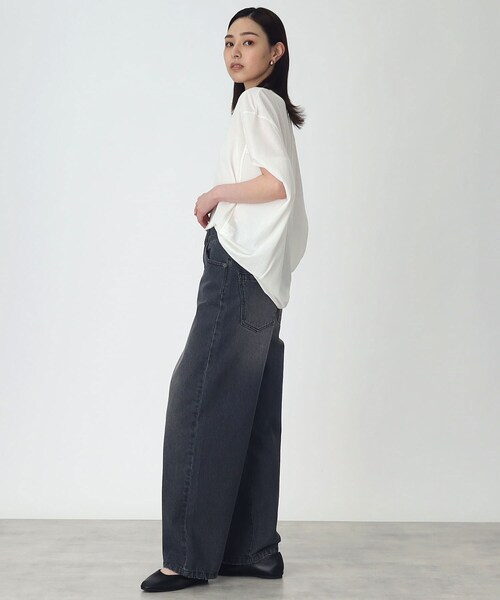 THE SHOP TK (ザ ショップ ティーケー )の「◆【腕周りカバー】バルーンシルエットプルオーバー(Tシャツ/カットソー・レディース・ブラック/ダークオリーブ/ホワイト系・99)」の5枚目の写真