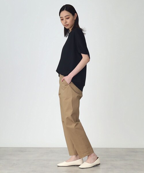 THE SHOP TK (ザ ショップ ティーケー )の「◆【腕周りカバー】バルーンシルエットプルオーバー(Tシャツ/カットソー・レディース・ブラック/ダークオリーブ/ホワイト系・99)」の8枚目の写真