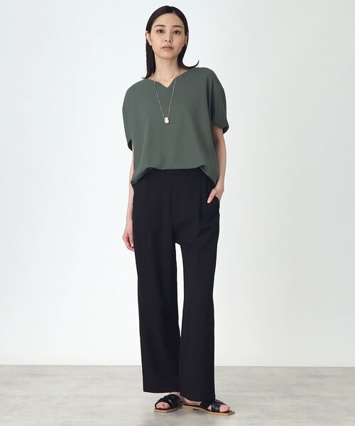 THE SHOP TK (ザ ショップ ティーケー )の「◆【腕周りカバー】バルーンシルエットプルオーバー(Tシャツ/カットソー・レディース・ブラック/ダークオリーブ/ホワイト系・99)」の10枚目の写真