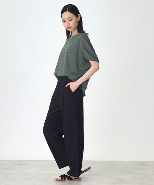 THE SHOP TK (ザ ショップ ティーケー )の「◆【腕周りカバー】バルーンシルエットプルオーバー(Tシャツ/カットソー・レディース・ブラック/ダークオリーブ/ホワイト系・99)」の11枚目の写真