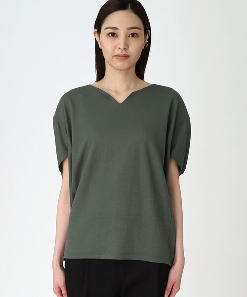 THE SHOP TK (ザ ショップ ティーケー )の「◆【腕周りカバー】バルーンシルエットプルオーバー(Tシャツ/カットソー・レディース・ブラック/ダークオリーブ/ホワイト系・99)」の20枚目の写真