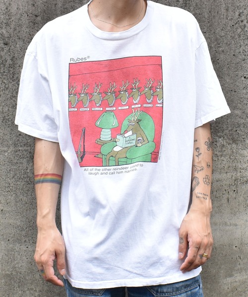 Christian Lacroix カラフルTシャツヴィンテージ古着ホワイトXS VINTAGE tシャツ 「ヴィンテージ古着」80's ヴィンテージ