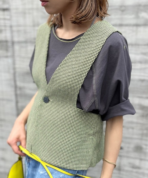 Y's ワイズ　ビスチェ　ベスト cepo（セポ）の「ふわふわシャギーニットビスチェ 2WAY（ベスト）」 - WEAR