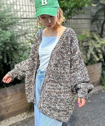 3WAYローゲージラメMIXニットカーディガン