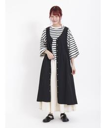 Samansa Mos2 | ◎後ろリボンナイロンジャンパースカート(ワンピース)