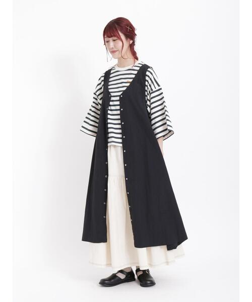 Samansa Mos2（サマンサ モスモス）の「◎後ろリボンナイロンジャンパースカート（ワンピース・レディース・ブラック/ベージュ/カーキ・F）」の10枚目の写真