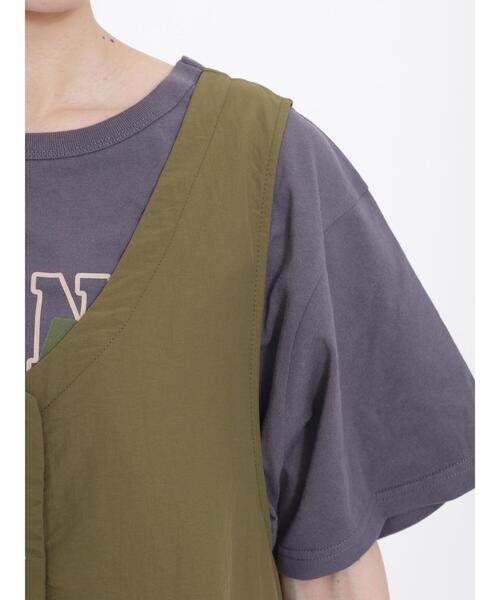 Samansa Mos2（サマンサ モスモス）の「◎後ろリボンナイロンジャンパースカート（ワンピース・レディース・ブラック/ベージュ/カーキ・F）」の8枚目の写真