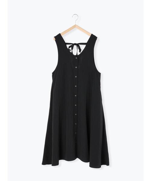 Samansa Mos2（サマンサ モスモス）の「◎後ろリボンナイロンジャンパースカート（ワンピース・レディース・ブラック/ベージュ/カーキ・F）」の12枚目の写真