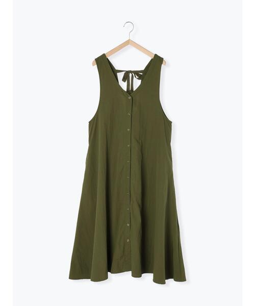 Samansa Mos2（サマンサ モスモス）の「◎後ろリボンナイロンジャンパースカート（ワンピース・レディース・ブラック/ベージュ/カーキ・F）」の6枚目の写真