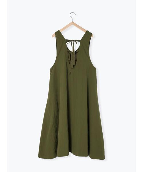 Samansa Mos2（サマンサ モスモス）の「◎後ろリボンナイロンジャンパースカート（ワンピース・レディース・ブラック/ベージュ/カーキ・F）」の9枚目の写真