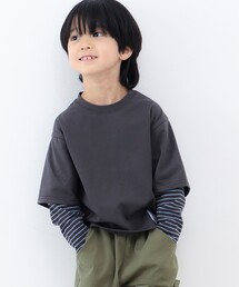 THE SHOP TK （ザ ショップ ティーケー ）の「◆【100-140】袖フェイクレイヤードTシャツ/お家で洗える！（Tシャツ/カットソー・キッズ）」