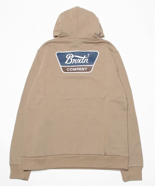 BRIXTON（ブリクストン）の「BRIXTON/ブリクストン バックプリントパーカー ブランドロゴ オーバーサイズ 裏起毛 22337（パーカー・メンズ・ベージュ/ブラック・M/L）」の3枚目の写真