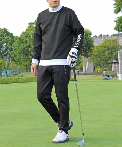 GIORNO SEVEN（ジョルノセブン）の「ゴルフウェア 上下セットアップ モックネックトレーナー ゴルフパンツ 長袖 立体エンボスロゴ メンズ（ゴルフグッズ・メンズ・ブラック/ホワイト/グレー/ネイビー・XL/XXL/L/M）」の10枚目の写真