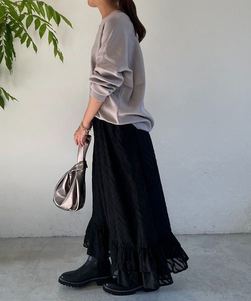 un dix cors（アンディコール）の「ジャガードフラワースカート（スカート・レディース・オレンジ/ブラック・FREE）」の19枚目の写真