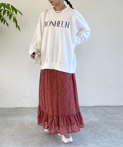 un dix cors（アンディコール）の「ジャガードフラワースカート（スカート・レディース・オレンジ/ブラック・FREE）」の11枚目の写真