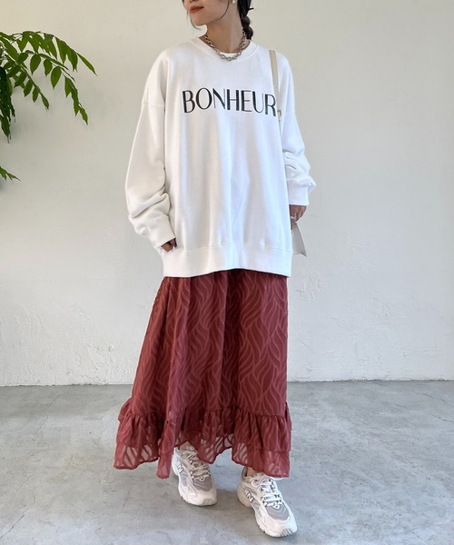 un dix cors（アンディコール）の「ジャガードフラワースカート（スカート・レディース・オレンジ/ブラック・FREE）」の8枚目の写真