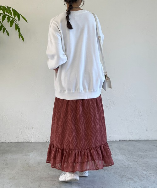 un dix cors（アンディコール）の「ジャガードフラワースカート（スカート・レディース・オレンジ/ブラック・FREE）」の10枚目の写真