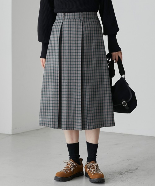 forksy.（フォルクシー）の「【forksy.】チェックボックス膝丈プリーツ