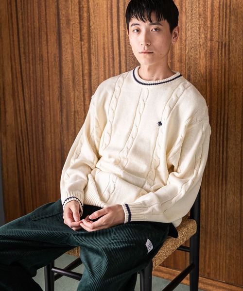 POLO BCS(ポロ ビーシーエス)の「【POLO BCS(ポロ・ビーシーエス)】コラボニットプルオーバー(ニット/セーター・メンズ・オフホワイト/ネイビー・LARGE/MEDIUM)」の9枚目の写真
