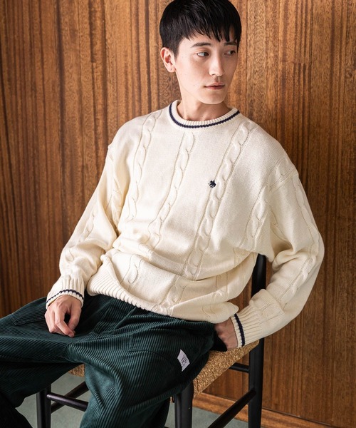 POLO BCS(ポロ ビーシーエス)の「【POLO BCS(ポロ・ビーシーエス)】コラボニットプルオーバー(ニット/セーター・メンズ・オフホワイト/ネイビー・LARGE/MEDIUM)」の10枚目の写真