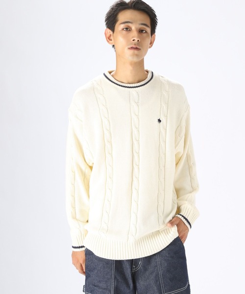 POLO BCS(ポロ ビーシーエス)の「【POLO BCS(ポロ・ビーシーエス)】コラボニットプルオーバー(ニット/セーター・メンズ・オフホワイト/ネイビー・LARGE/MEDIUM)」の21枚目の写真