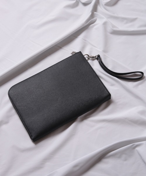 UNION STATION（ユニオンステーション）の「サフィアーノレザークラッチバッグ（クラッチバッグ・メンズ・ネイビー/ブラック・FREE）」の3枚目の写真