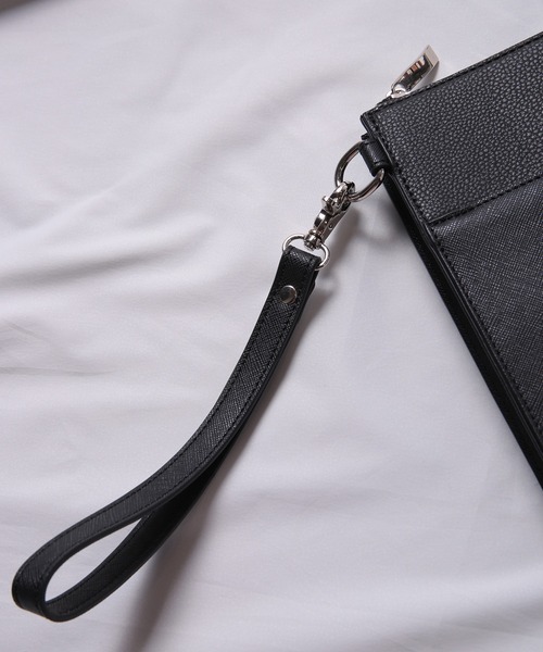 UNION STATION（ユニオンステーション）の「サフィアーノレザークラッチバッグ（クラッチバッグ・メンズ・ネイビー/ブラック・FREE）」の5枚目の写真