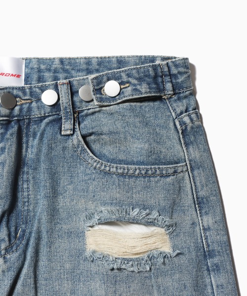 realsyndrome(リアルシンドローム)の「Tattered Denim Pants デニムパンツ(デニムパンツ・メンズ・ブルー・M/L/XL)」の3枚目の写真