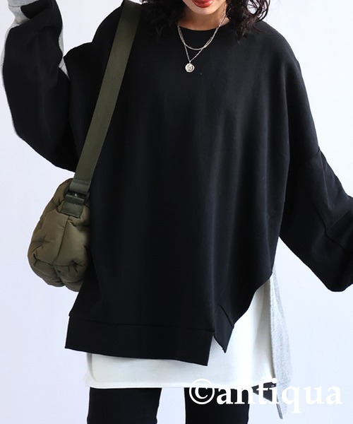 antiqua（アンティカ）の「レイヤードキャミソール（キャミソール・レディース・ブラック/ホワイト・FREE）」の6枚目の写真