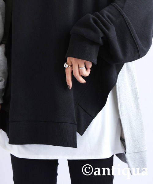antiqua（アンティカ）の「レイヤードキャミソール（キャミソール・レディース・ブラック/ホワイト・FREE）」の7枚目の写真